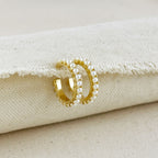 18k Gold Filled 22mm Pearl C-Hoop Earrings