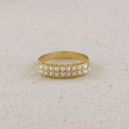 18k Gold Filled Double Pearl Ring