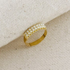 18k Gold Filled Double Pearl Ring