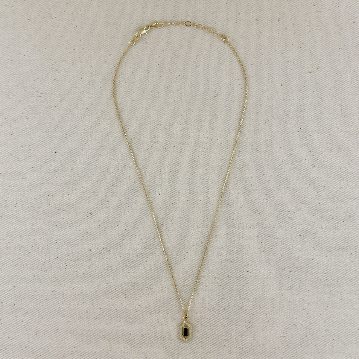 18k Gold Filled Fancy Baguette Pendant Necklace