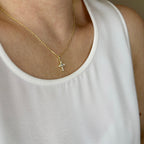 Mondsee 18k Gold Filled Bezel Cross CZ Necklace | 18k Gold Filled Jewelry