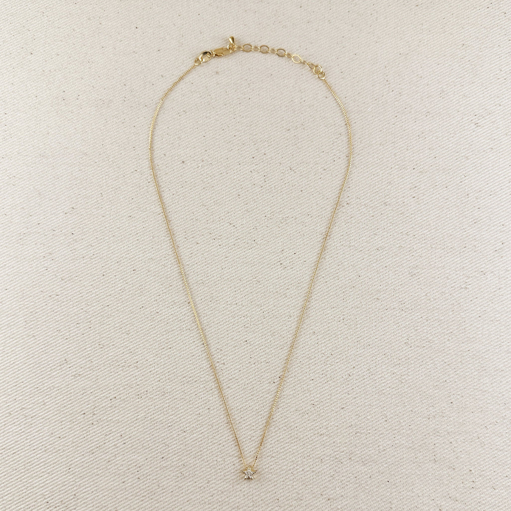 18k Gold Filled Mini CZ Star Necklace
