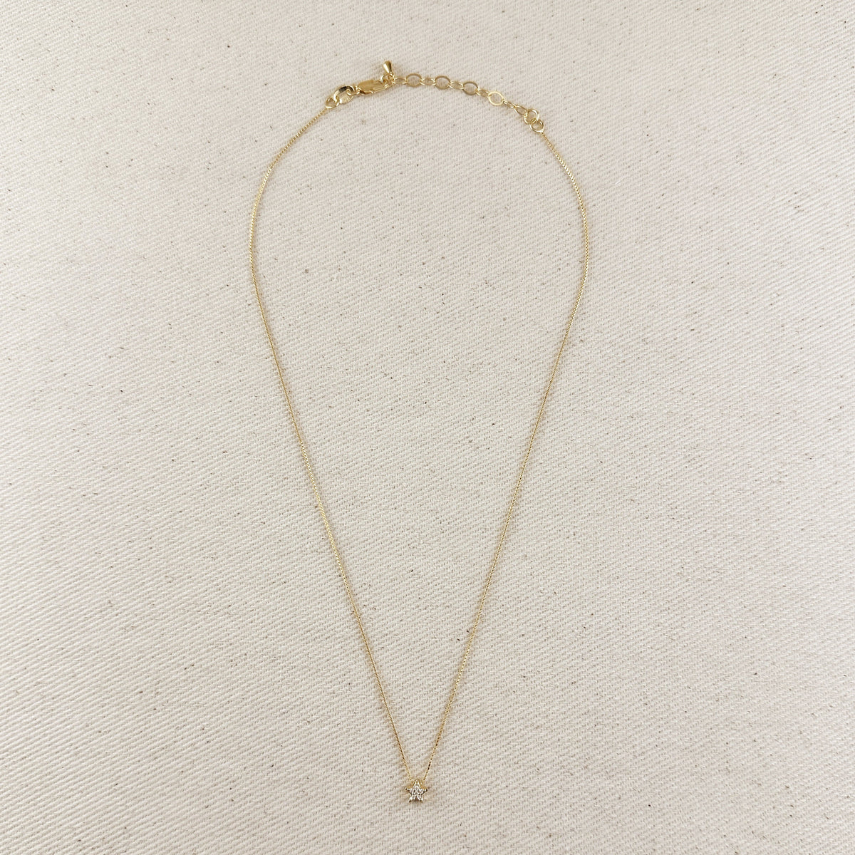18k Gold Filled Mini CZ Star Necklace