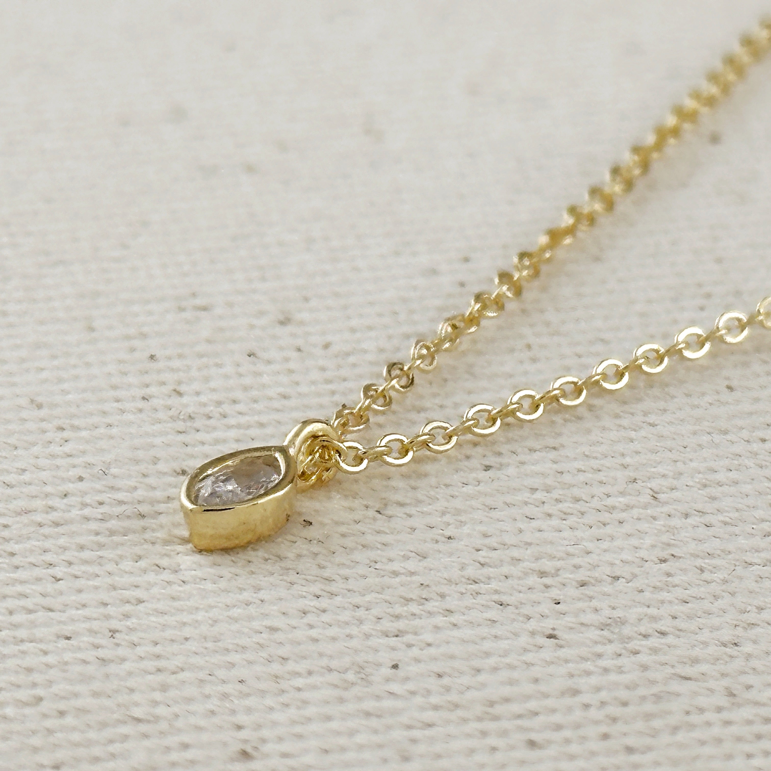 Mondsee 18k Gold Filled Ellipse Solitaire Necklace | 18k Gold Filled Jewelry