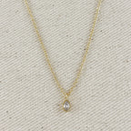 Mondsee 18k Gold Filled Ellipse Solitaire Necklace | 18k Gold Filled Jewelry