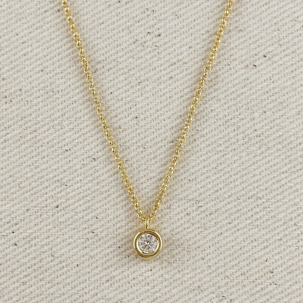 Mondsee 18k Gold Filled Solitaire Necklace | 18k Gold Filled Jewelry