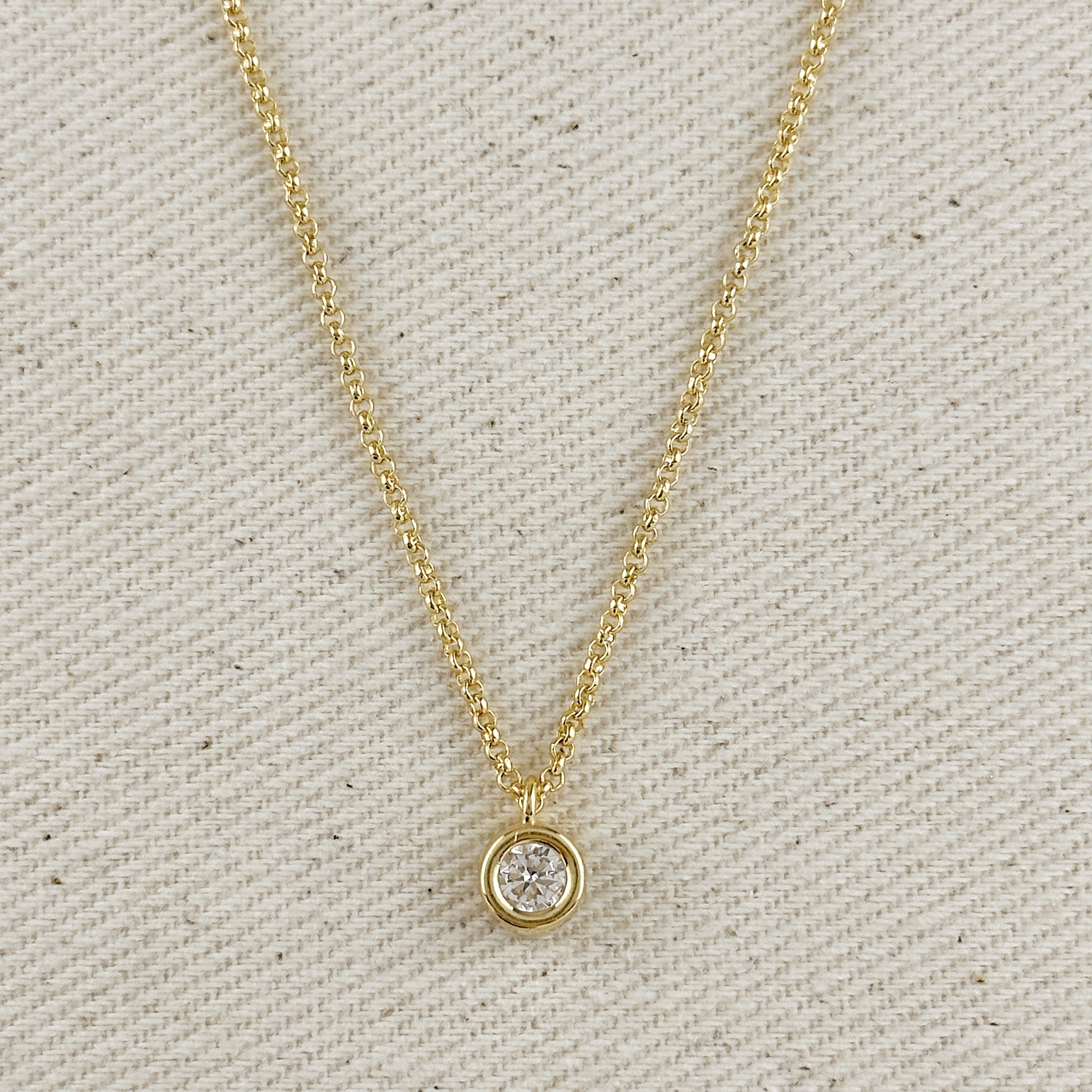 Mondsee 18k Gold Filled Solitaire Necklace | 18k Gold Filled Jewelry