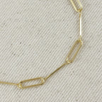 Mondsee 18k Gold Filled Paperclip And Straw Bracelet | 18k Gold Filled Jewelry
