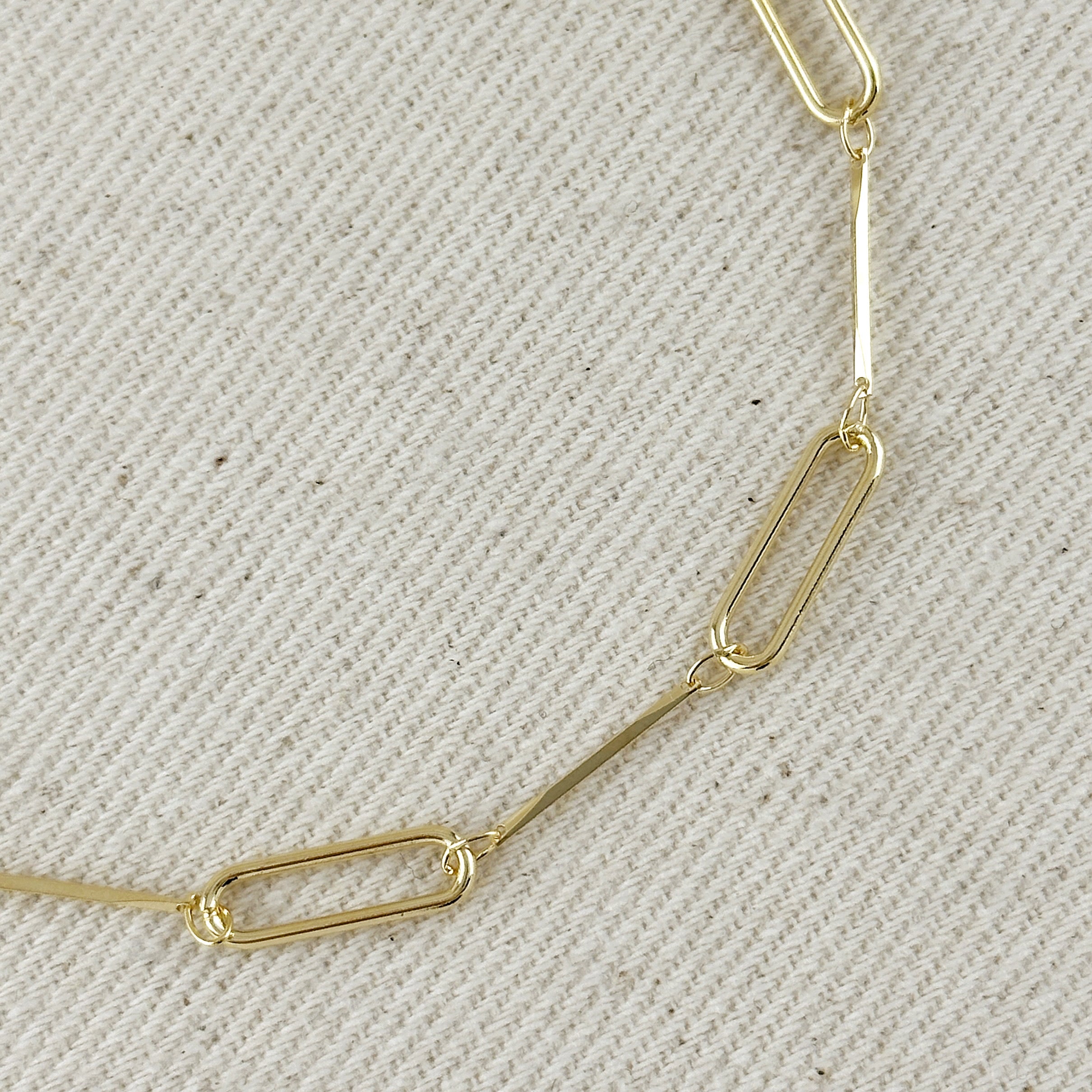 Mondsee 18k Gold Filled Paperclip And Straw Bracelet | 18k Gold Filled Jewelry