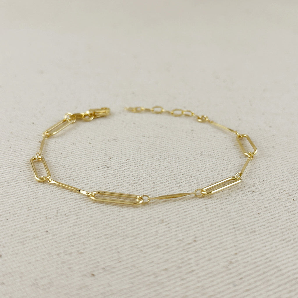 Mondsee 18k Gold Filled Paperclip And Straw Bracelet | 18k Gold Filled Jewelry