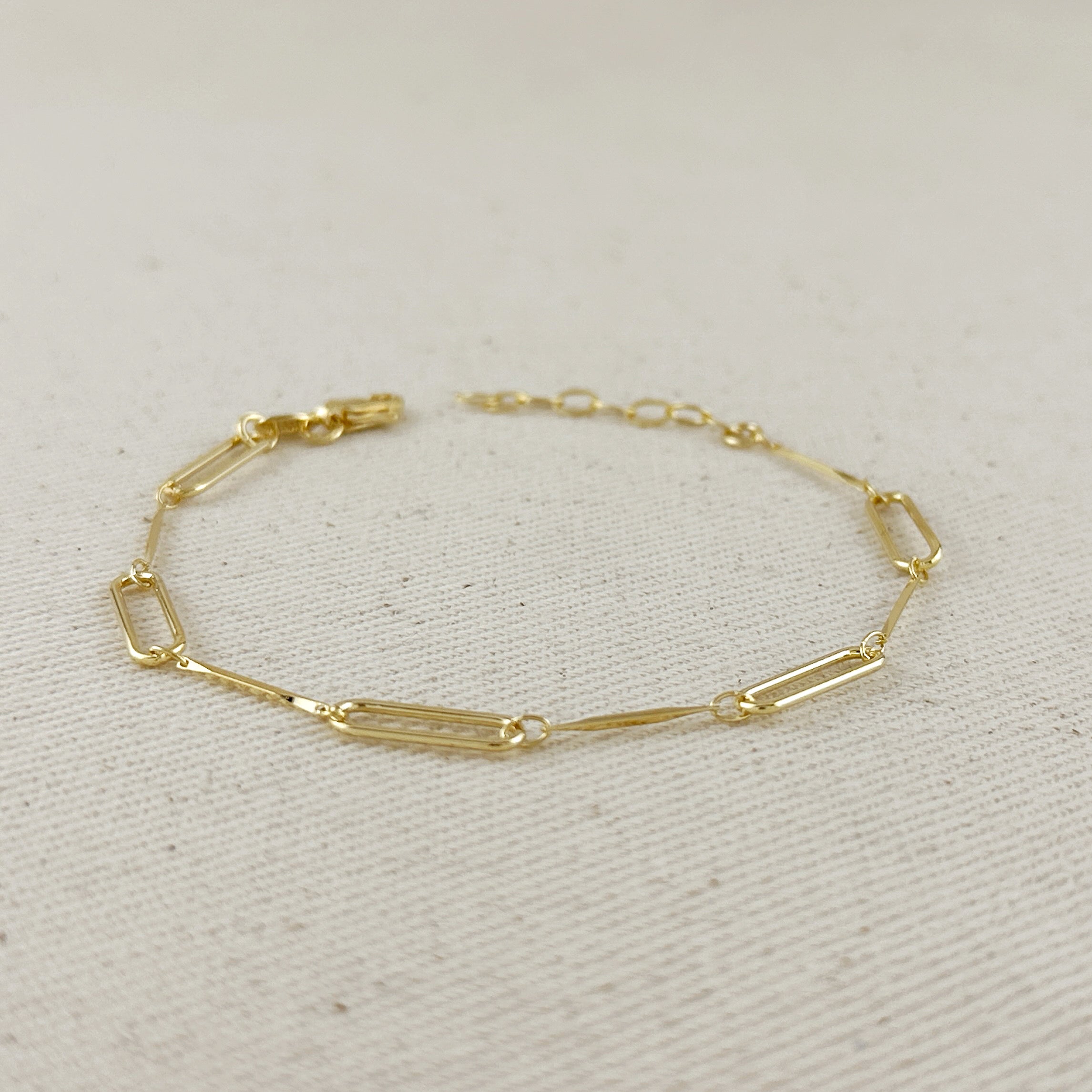 Mondsee 18k Gold Filled Paperclip And Straw Bracelet | 18k Gold Filled Jewelry