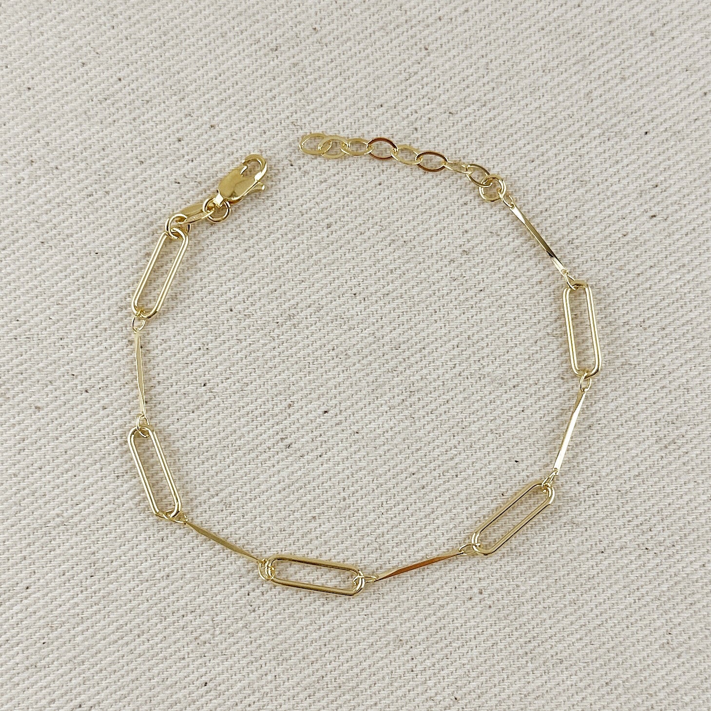 Mondsee 18k Gold Filled Paperclip And Straw Bracelet | 18k Gold Filled Jewelry