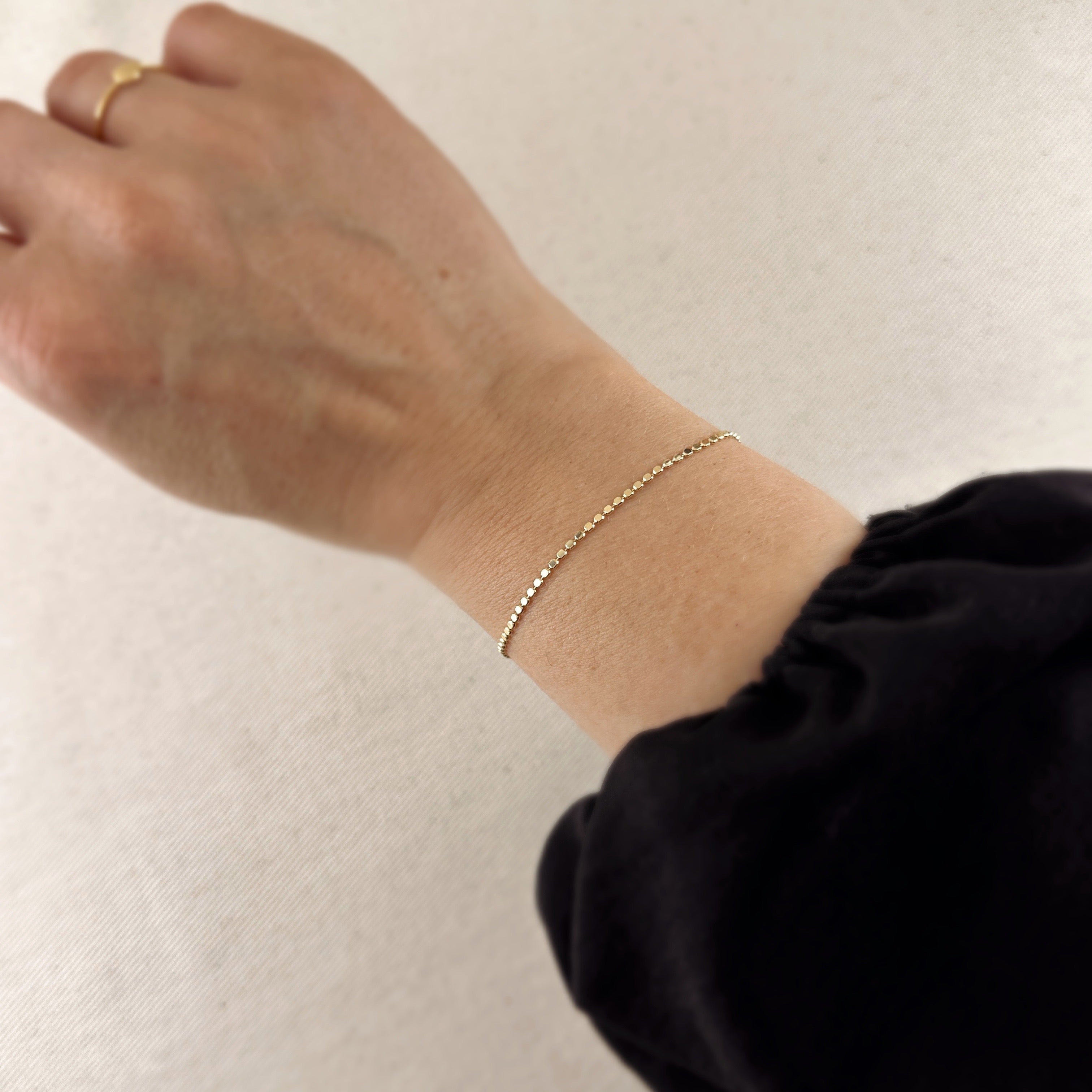 Mondsee 18k Gold Filled 1.5mm Flat Dot Ball Bracelet | 18k Gold Filled Jewelry