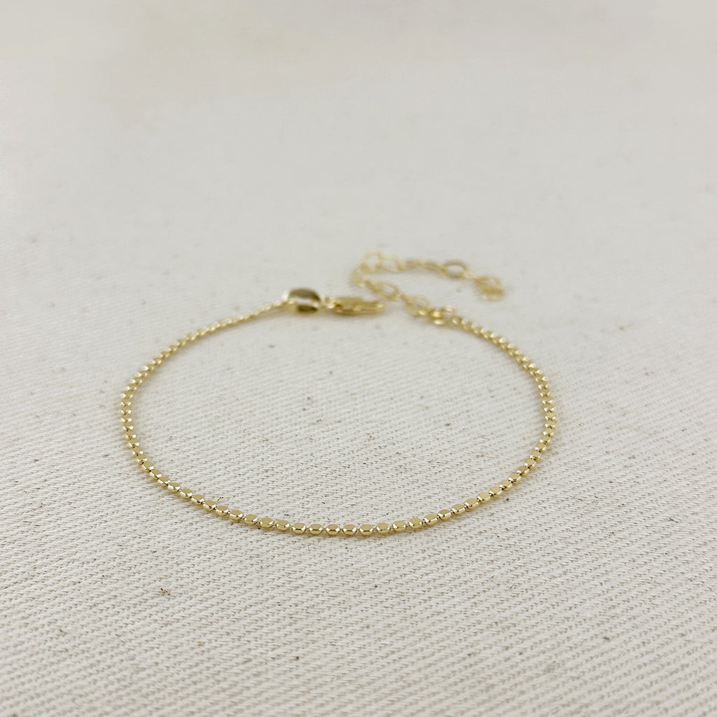 Mondsee 18k Gold Filled 1.5mm Flat Dot Ball Bracelet | 18k Gold Filled Jewelry