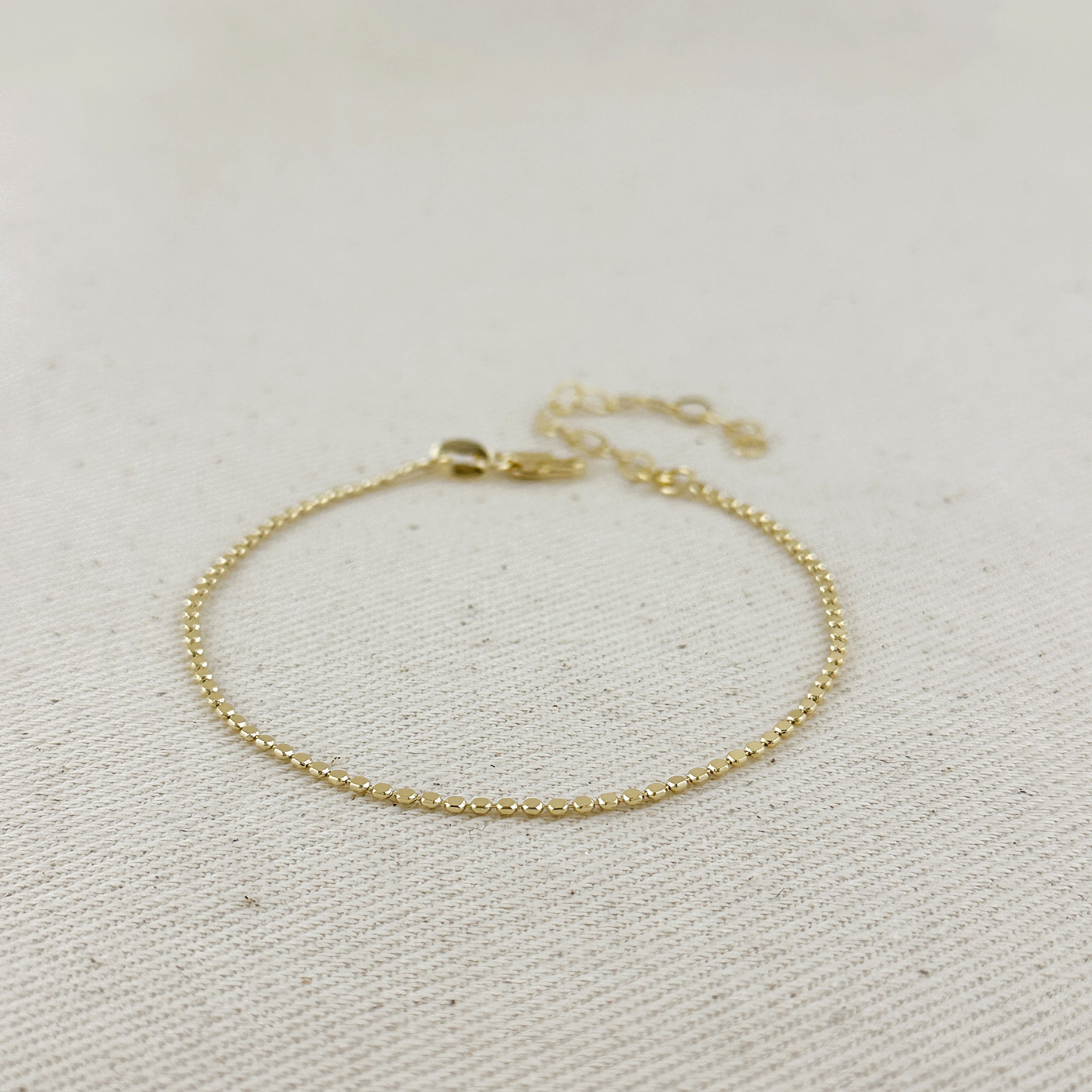 Mondsee 18k Gold Filled 1.5mm Flat Dot Ball Bracelet | 18k Gold Filled Jewelry