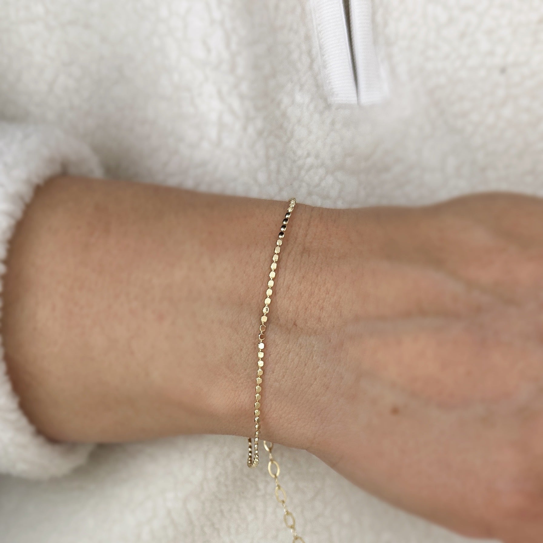 Mondsee 18k Gold Filled 1.5mm Flat Dot Ball Bracelet | 18k Gold Filled Jewelry