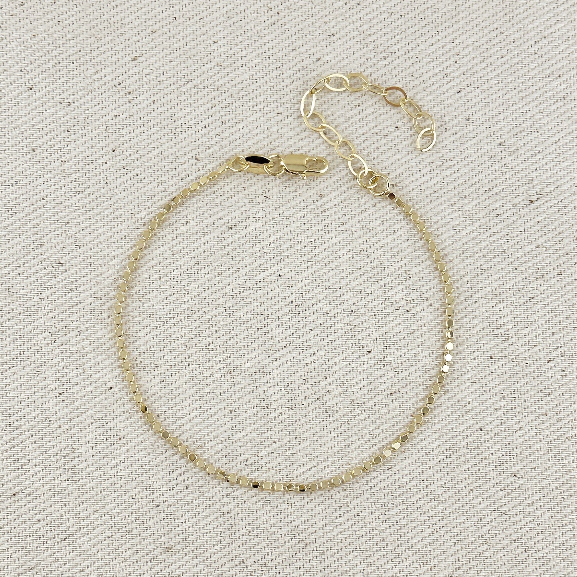 Mondsee 18k Gold Filled 1.5mm Flat Dot Ball Bracelet | 18k Gold Filled Jewelry