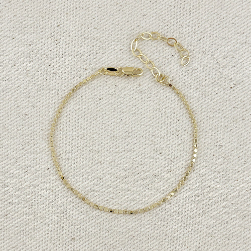 Mondsee 18k Gold Filled 1.5mm Flat Dot Ball Bracelet | 18k Gold Filled Jewelry