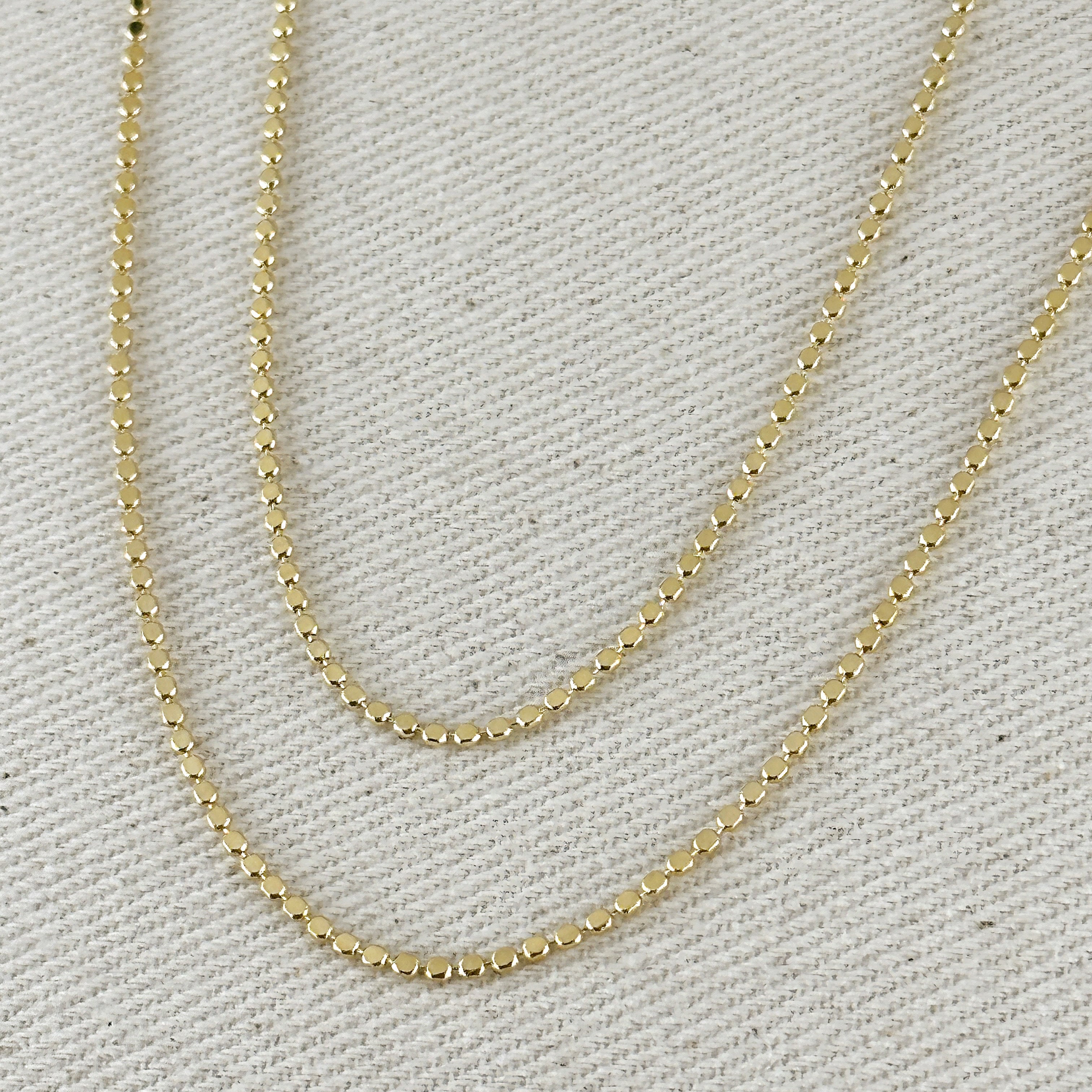 Mondsee 18k Gold Filled 1.5mm Flat Dot Chain Necklace | 18k Gold Filled Jewelry