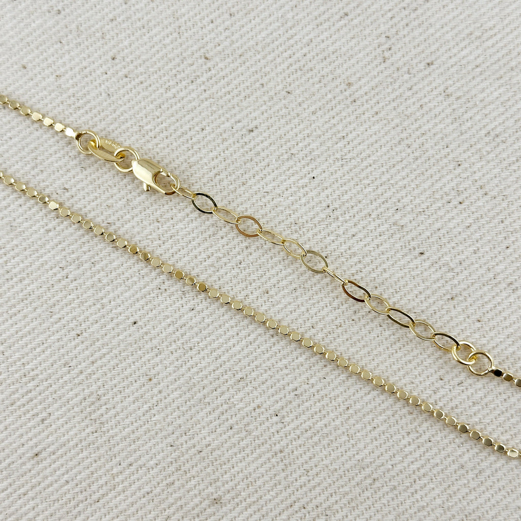 Mondsee 18k Gold Filled 1.5mm Flat Dot Chain Necklace | 18k Gold Filled Jewelry