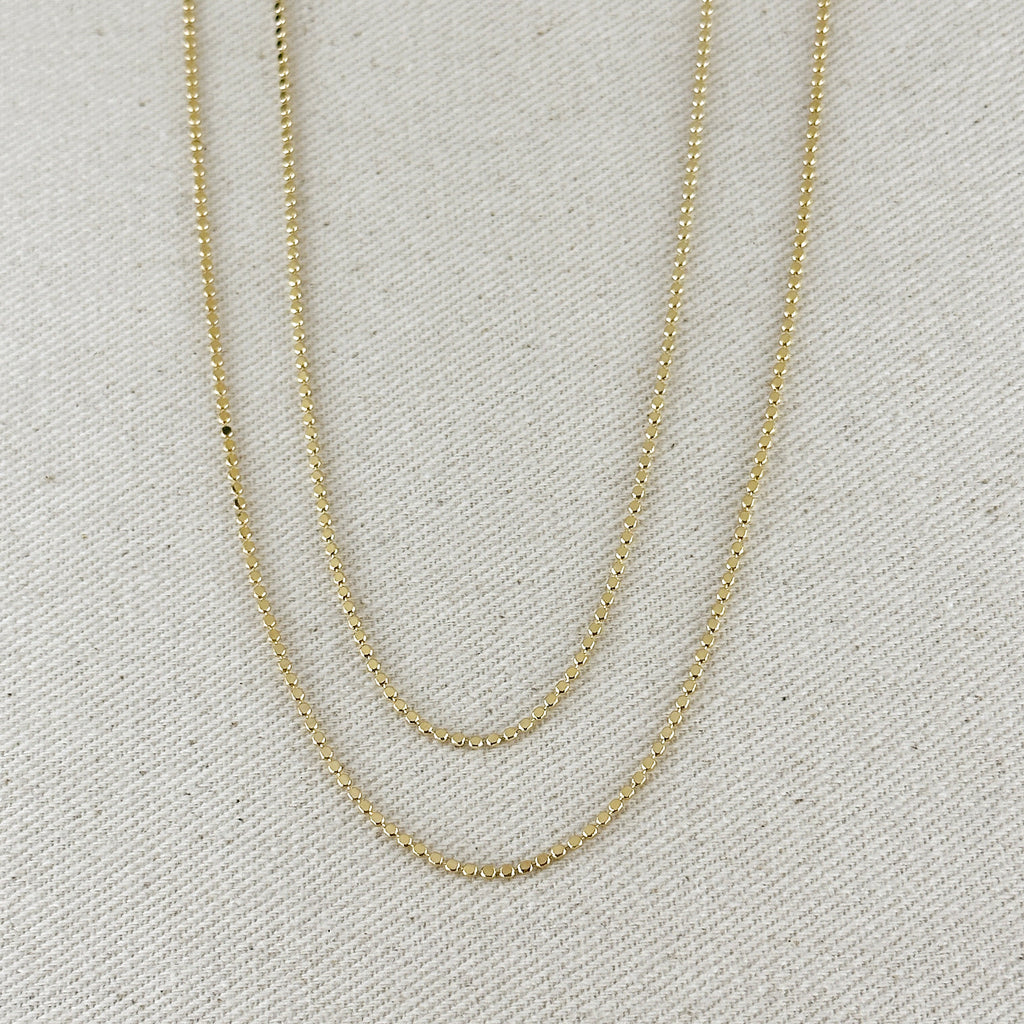 Mondsee 18k Gold Filled 1.5mm Flat Dot Chain Necklace | 18k Gold Filled Jewelry