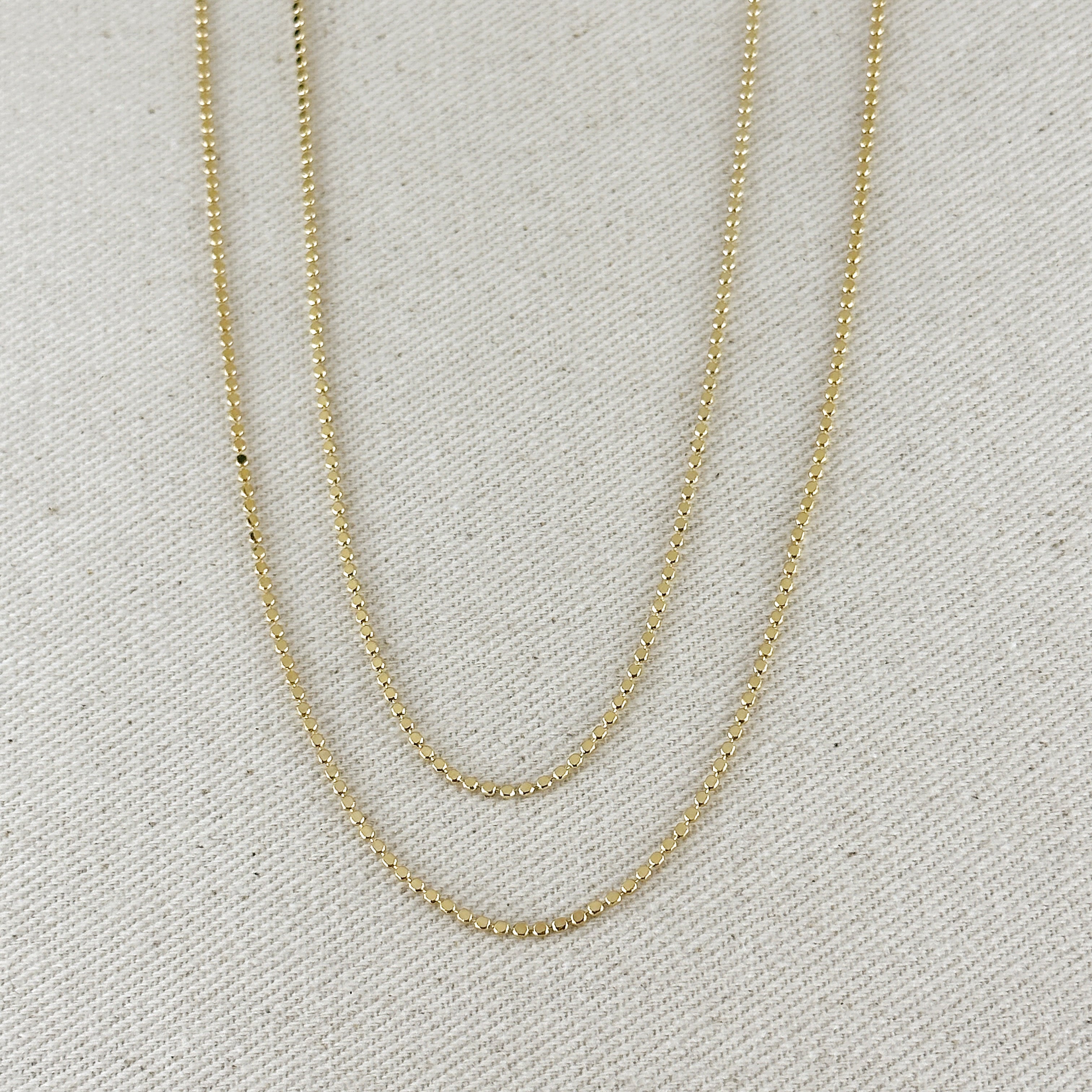 Mondsee 18k Gold Filled 1.5mm Flat Dot Chain Necklace | 18k Gold Filled Jewelry