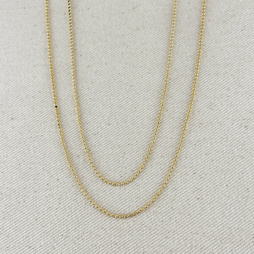 Mondsee 18k Gold Filled 1.5mm Flat Dot Chain Necklace | 18k Gold Filled Jewelry