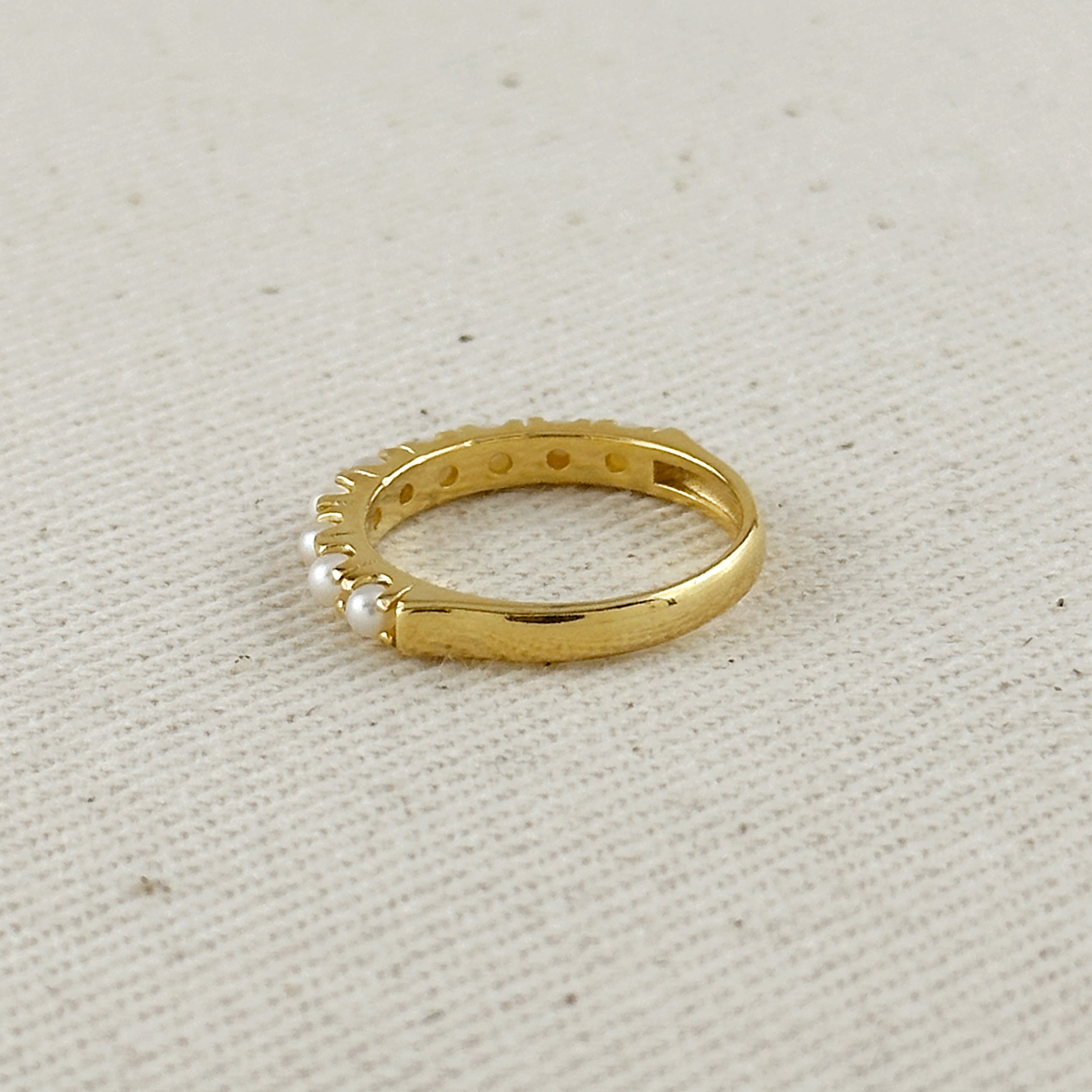 Mondsee 18k Gold Filled Fresh Water Pearl Band Ring | 18k Gold Filled Jewelry