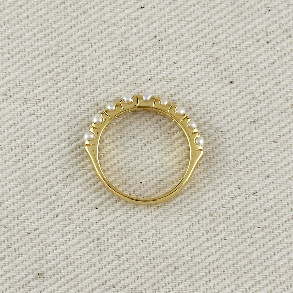 Mondsee 18k Gold Filled Fresh Water Pearl Band Ring | 18k Gold Filled Jewelry