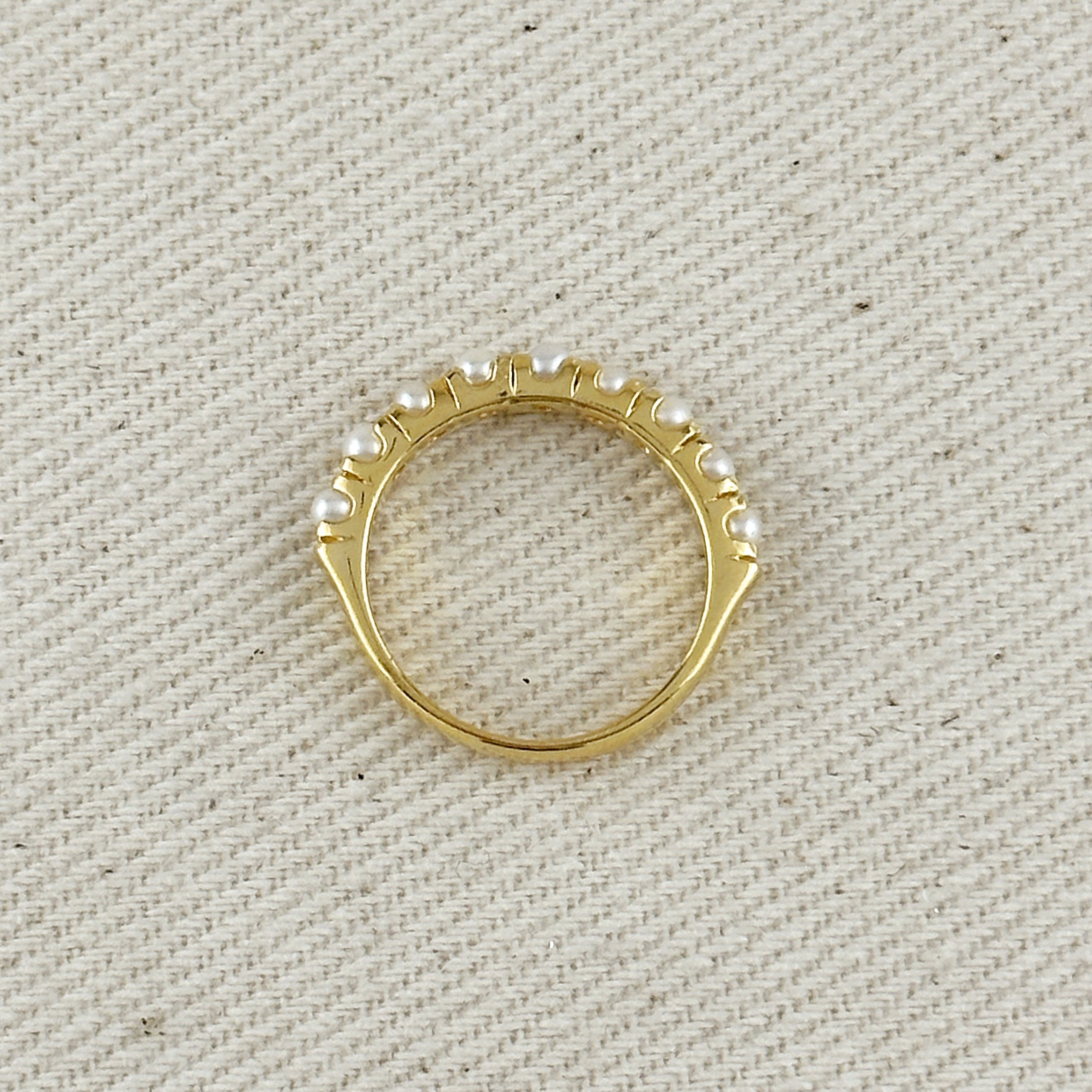 Mondsee 18k Gold Filled Fresh Water Pearl Band Ring | 18k Gold Filled Jewelry