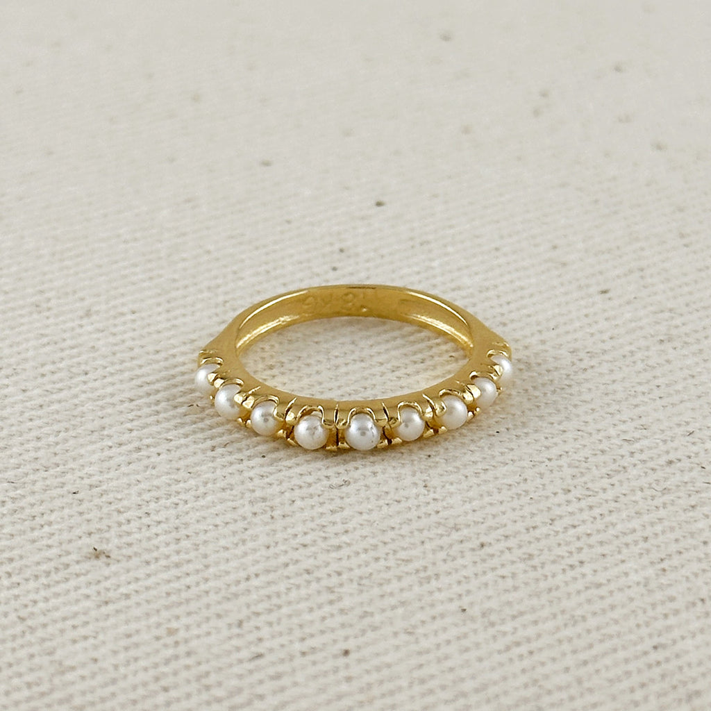 Mondsee 18k Gold Filled Fresh Water Pearl Band Ring | 18k Gold Filled Jewelry