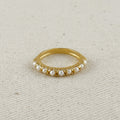 Mondsee 18k Gold Filled Fresh Water Pearl Band Ring | 18k Gold Filled Jewelry