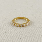 Mondsee 18k Gold Filled Fresh Water Pearl Band Ring | 18k Gold Filled Jewelry