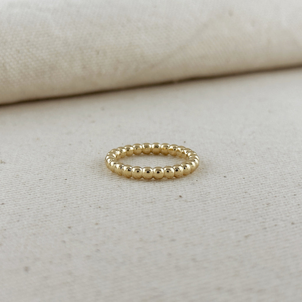 Mondsee 18k Gold Filled 2mm Beaded Band Ring | 18k Gold Filled Jewelry
