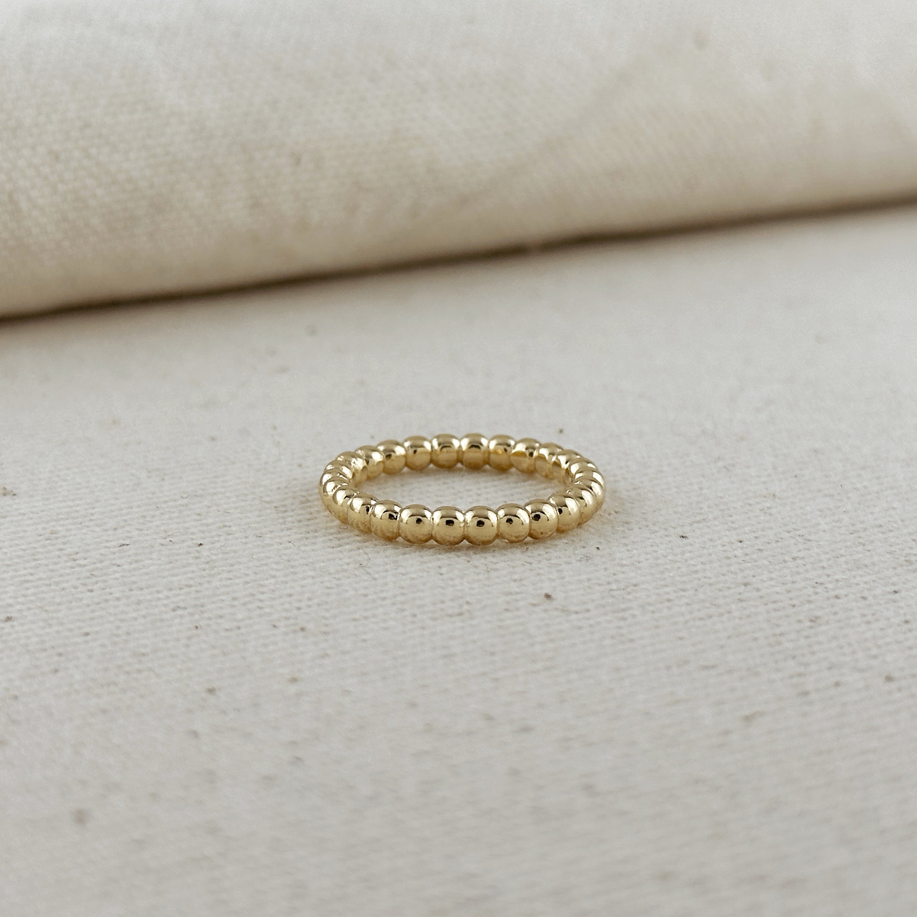 Mondsee 18k Gold Filled 2mm Beaded Band Ring | 18k Gold Filled Jewelry