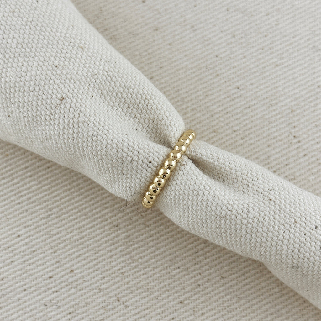 Mondsee 18k Gold Filled 2mm Beaded Band Ring | 18k Gold Filled Jewelry
