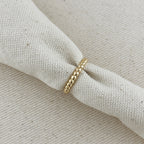 Mondsee 18k Gold Filled 2mm Beaded Band Ring | 18k Gold Filled Jewelry