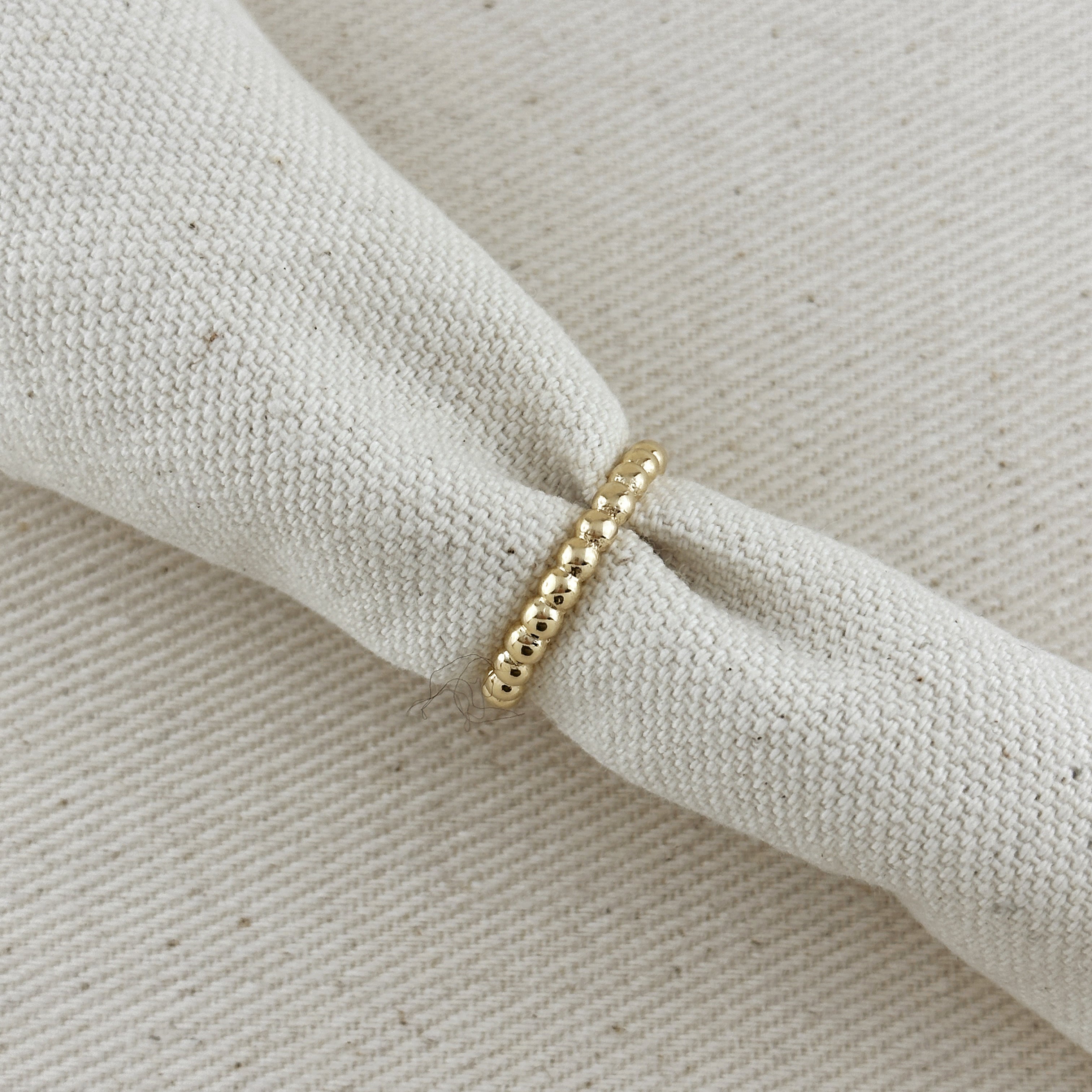 Mondsee 18k Gold Filled 2mm Beaded Band Ring | 18k Gold Filled Jewelry