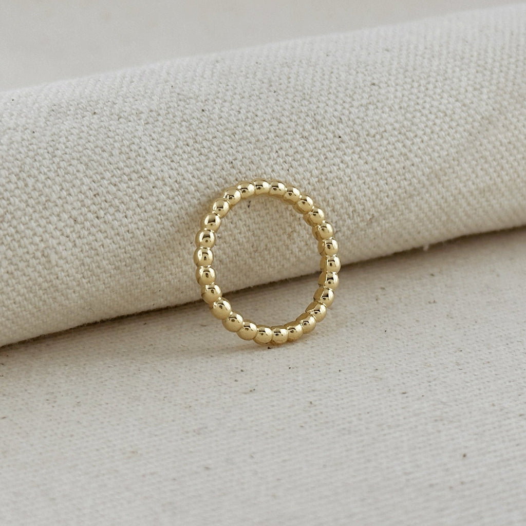 Mondsee 18k Gold Filled 2mm Beaded Band Ring | 18k Gold Filled Jewelry