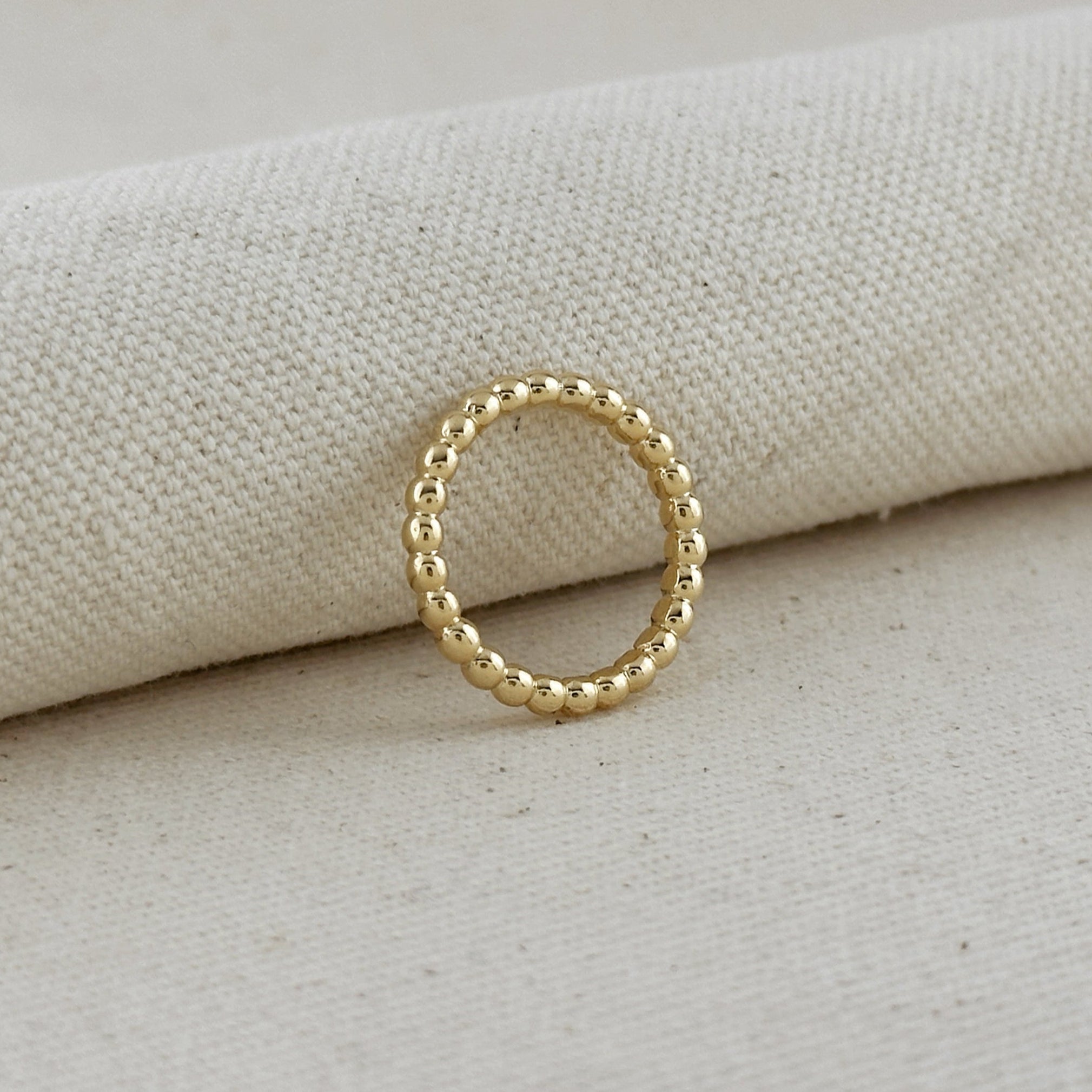 Mondsee 18k Gold Filled 2mm Beaded Band Ring | 18k Gold Filled Jewelry
