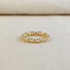 Mondsee 18k Gold Filled Double Link Chain Band Ring | 18k Gold Filled Jewelry