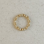 Mondsee 18k Gold Filled Double Link Chain Band Ring | 18k Gold Filled Jewelry
