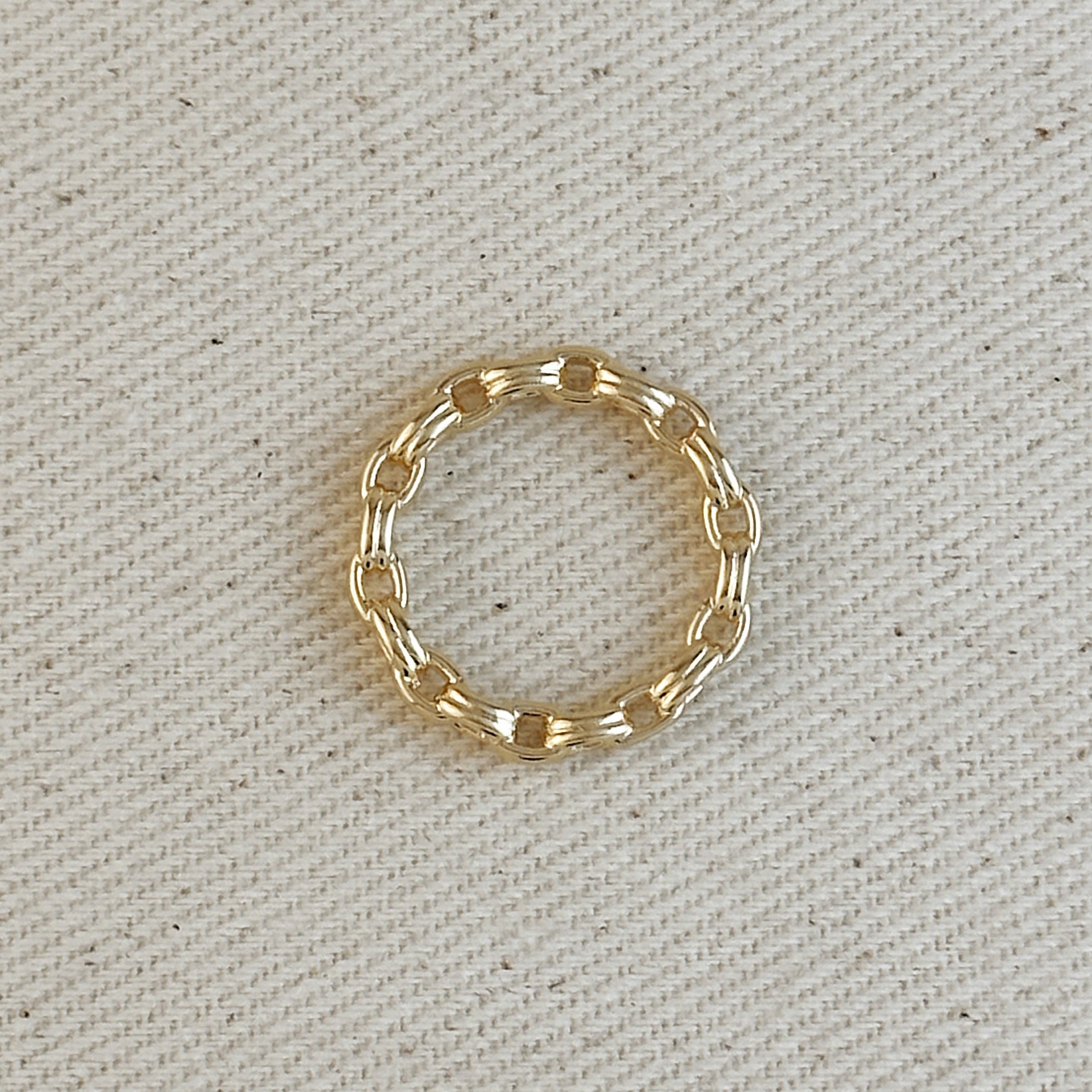 Mondsee 18k Gold Filled Double Link Chain Band Ring | 18k Gold Filled Jewelry