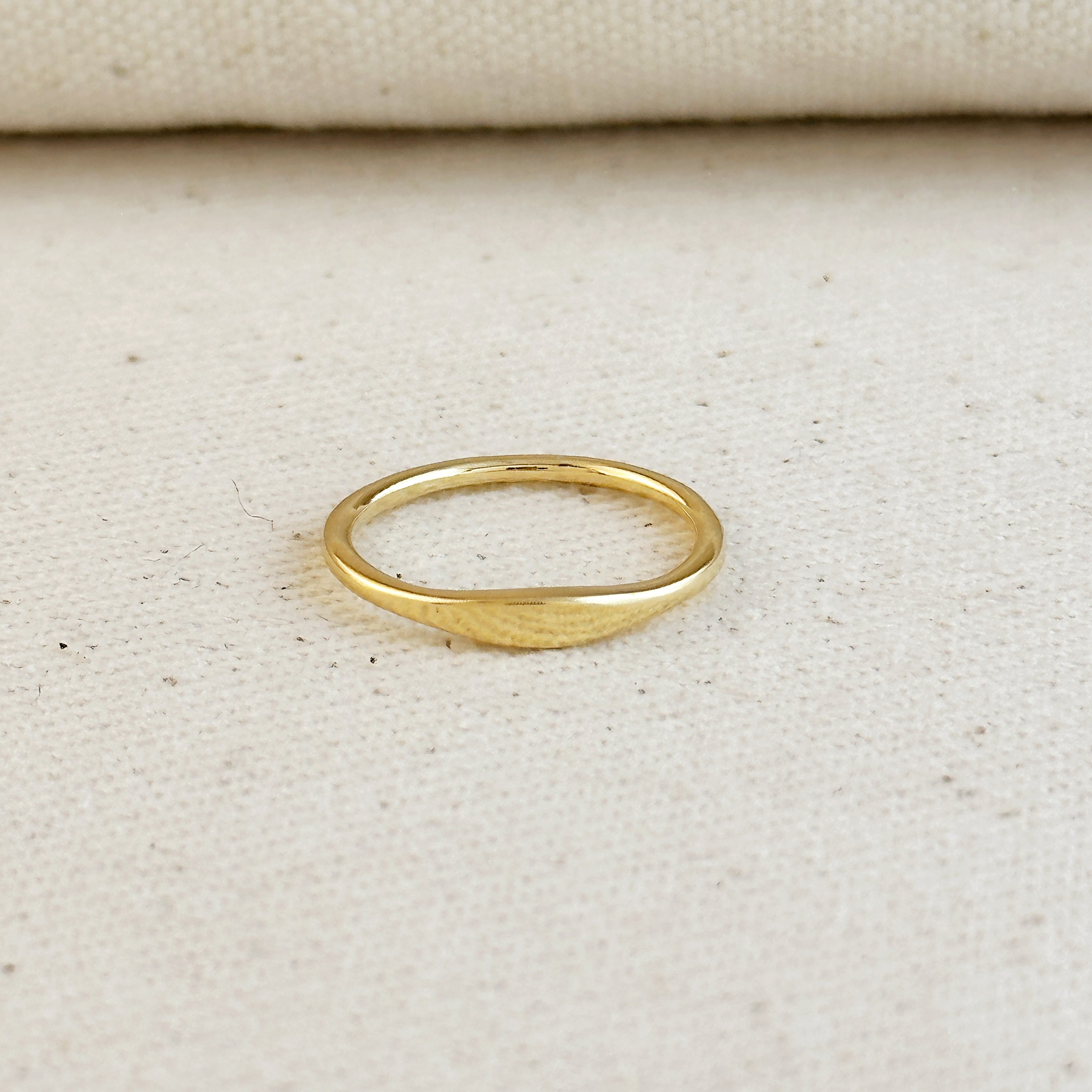 Mondsee 18k Gold Filled Slim Flat Top Band Ring | 18k Gold Filled Jewelry