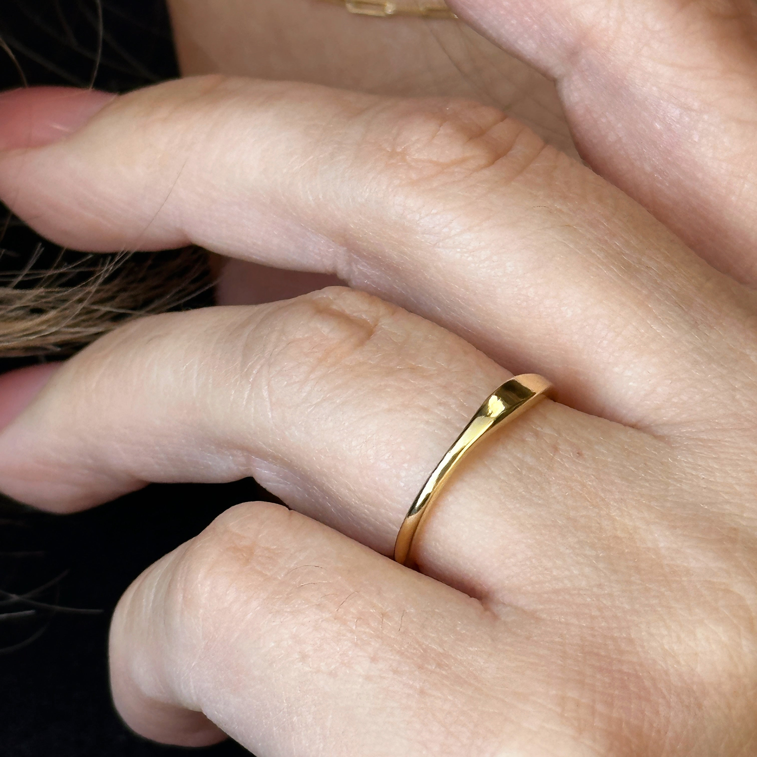 Mondsee 18k Gold Filled Slim Flat Top Band Ring | 18k Gold Filled Jewelry
