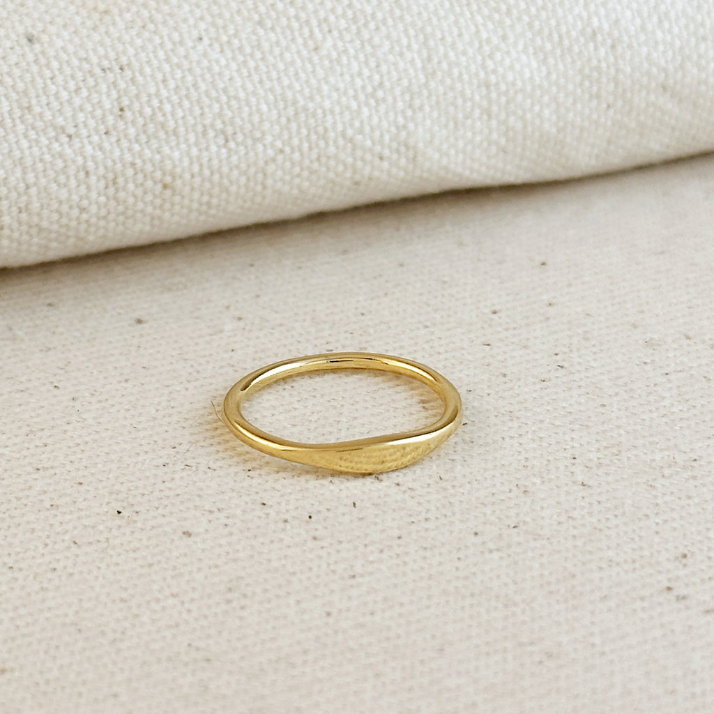 Mondsee 18k Gold Filled Slim Flat Top Band Ring | 18k Gold Filled Jewelry