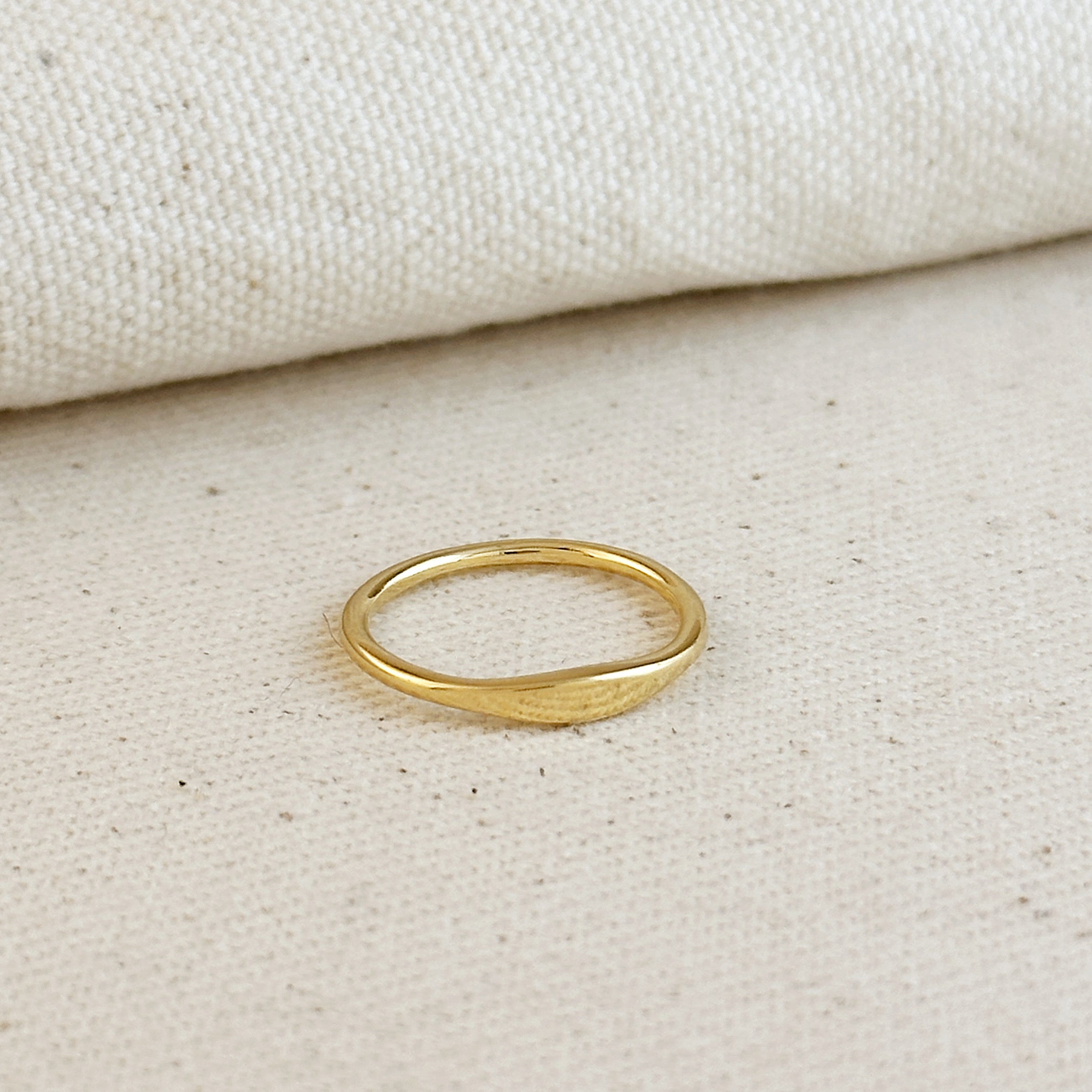 Mondsee 18k Gold Filled Slim Flat Top Band Ring | 18k Gold Filled Jewelry