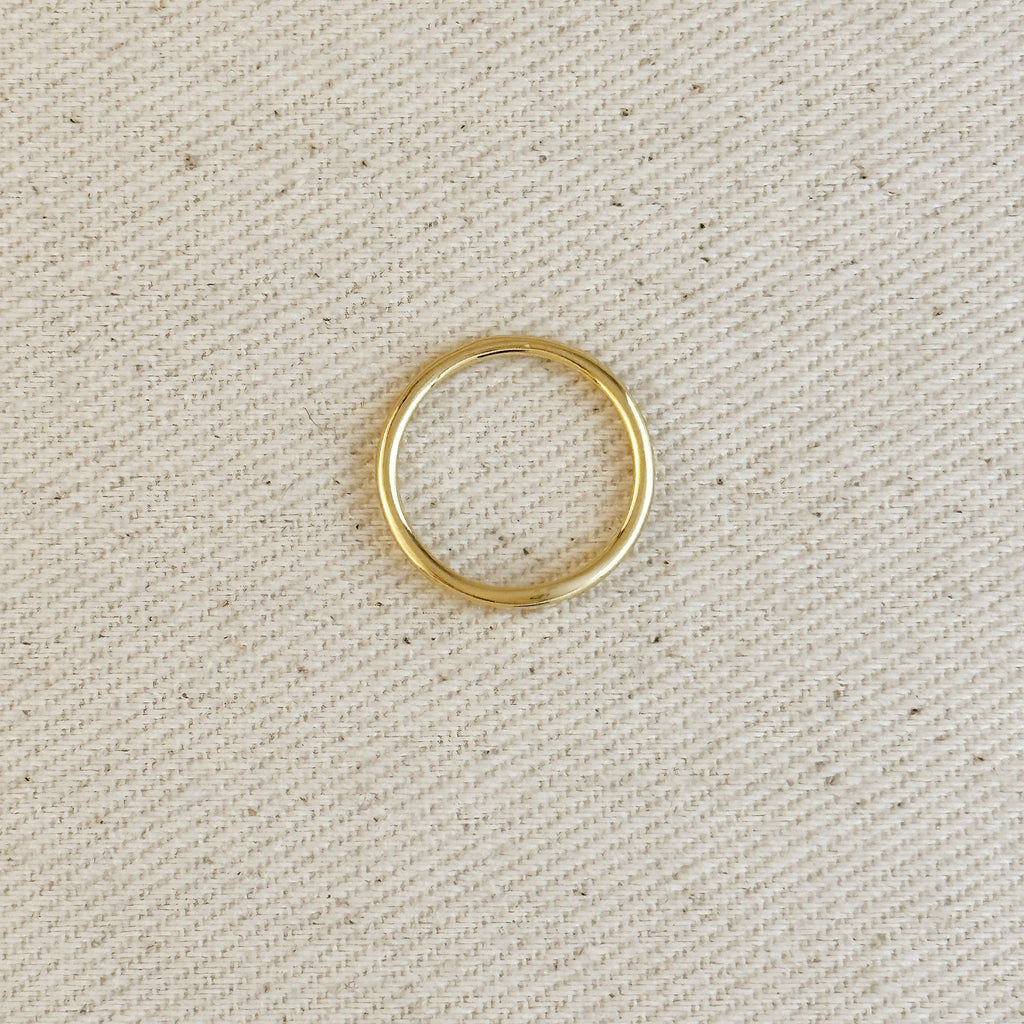Mondsee 18k Gold Filled Slim Flat Top Band Ring | 18k Gold Filled Jewelry