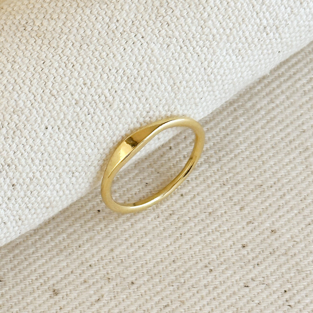 Mondsee 18k Gold Filled Slim Flat Top Band Ring | 18k Gold Filled Jewelry