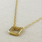 Mondsee 18k Gold Filled Quadratini CZ Necklace | 18k Gold Filled Jewelry